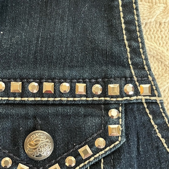 Style & Co. Premium Jeans Denim Button Down Vest Women’s size Large - Picture 9 of 14